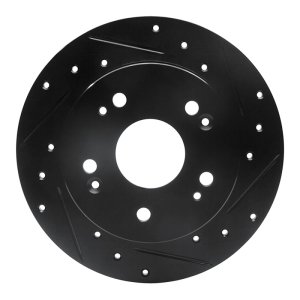 Acura CSX Brake Rotor (1) - Rear Right - R1 Concepts - Drilled & Slotted - Black - `97-`15
